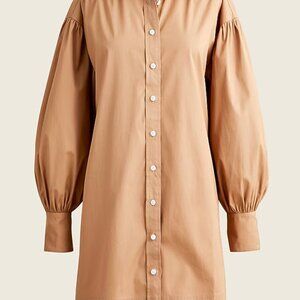 J. Crew Puff-sleeve cotton poplin mini shirtdress - XXS - NWOT